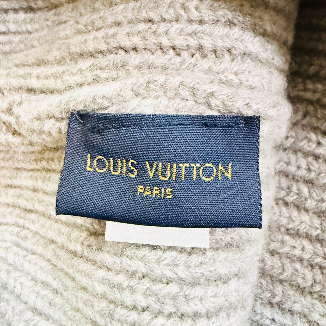 未使用　ルイヴィトン　ニット帽　ビーニー　カシミア100 グレー　ロゴ　メンズ