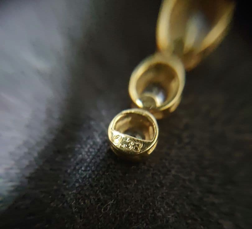 K18　ゴールド　3連ダイヤ ペンダントトップ ヴィンテージ　島田貴金属