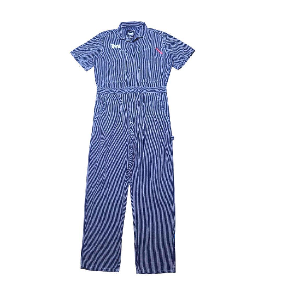 00s STUSSY ヒッコリーストライプオールインワン　ステューシーつなぎ