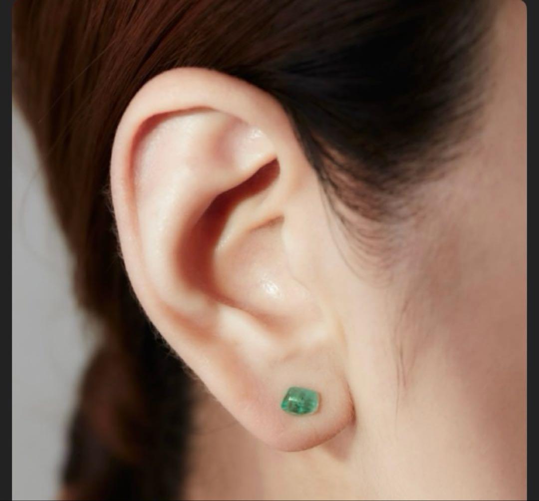 bororo ボロロ 原石 シングル ピアス エメラルド K18 44,000