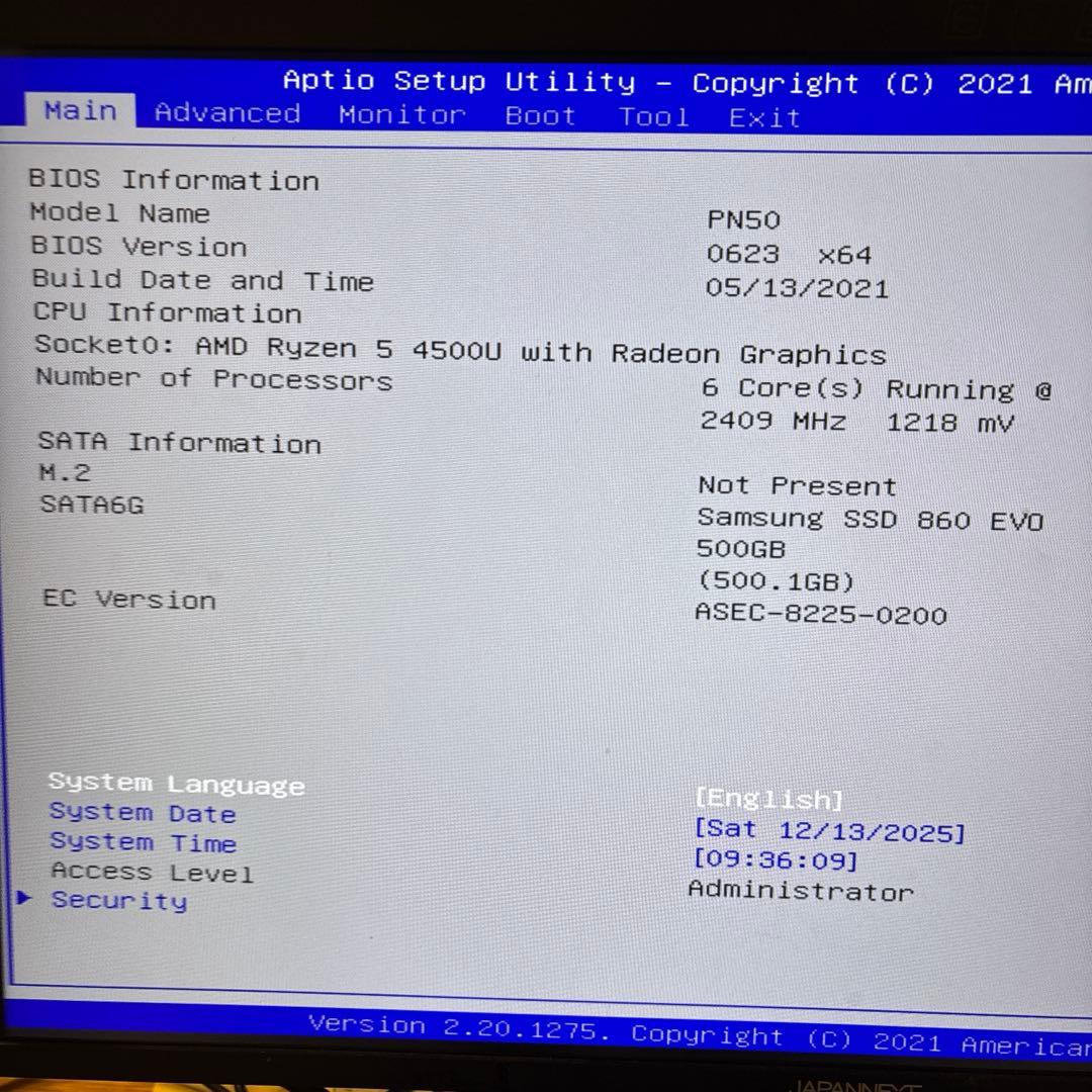 ASUS ミニPC PN50 /Samsung製DDR4-3200 8g×2枚付