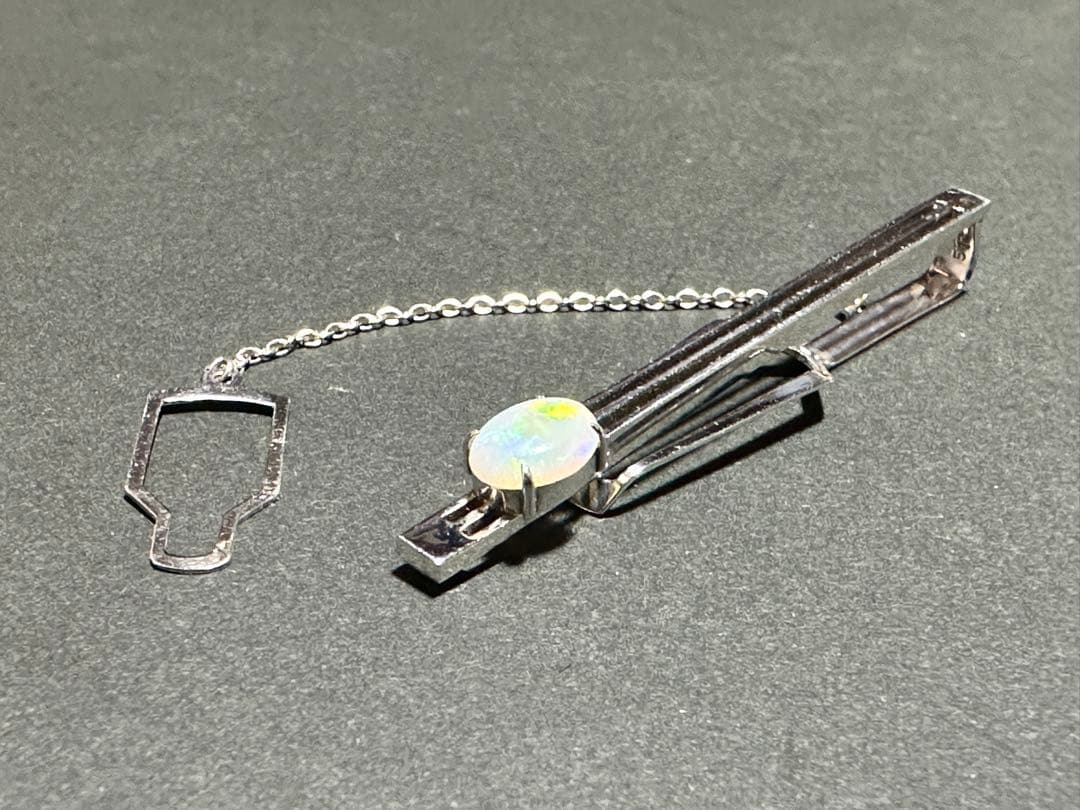 K10WG刻印 オパール タイピンネクタイピン 総重量3.9g アクセサリー
