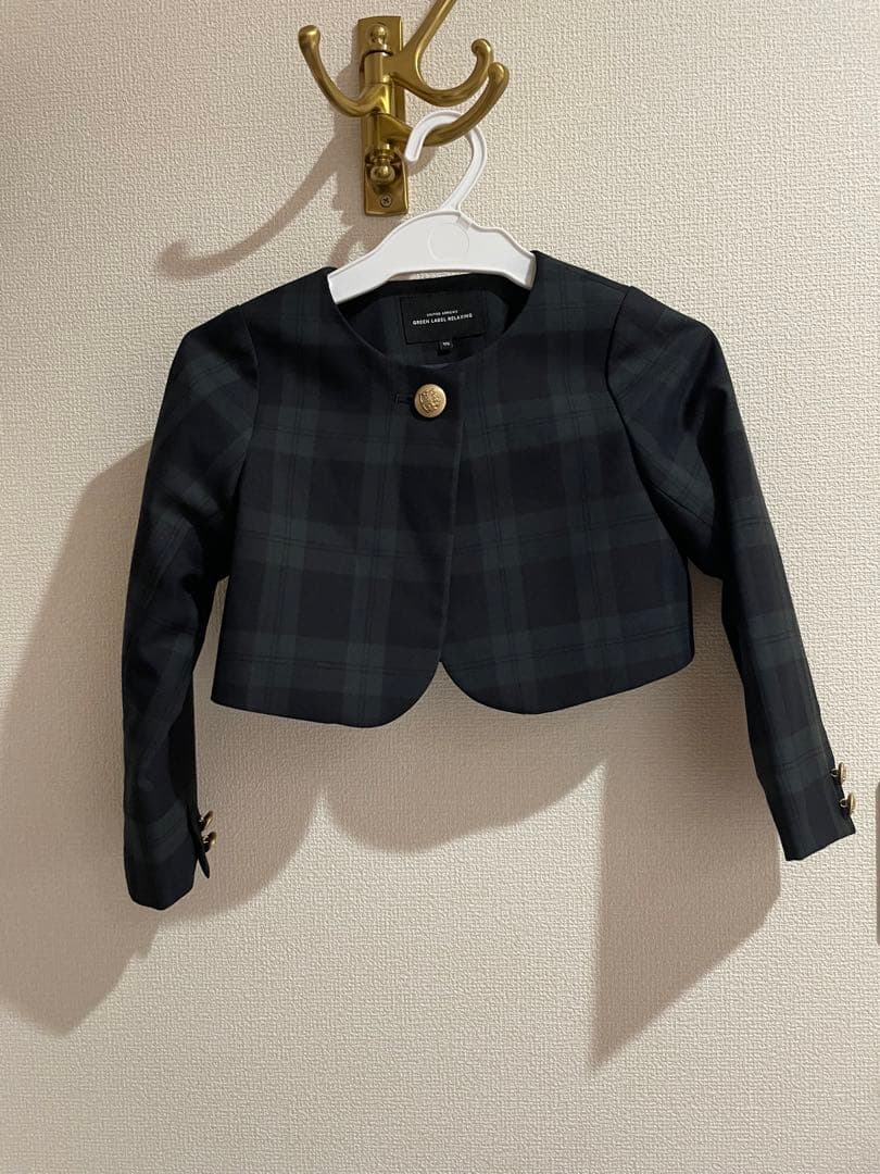 フォーマルドレス グリーン　ブラックウォッチ　 チェック柄　入学　入園　冠婚葬祭