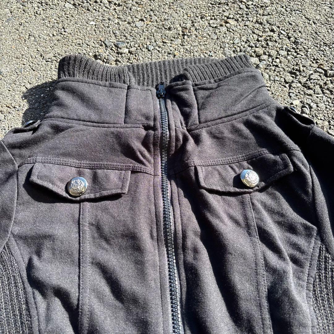 00s archive ギミック　ダブルジップニット　Y2K ダークウェア