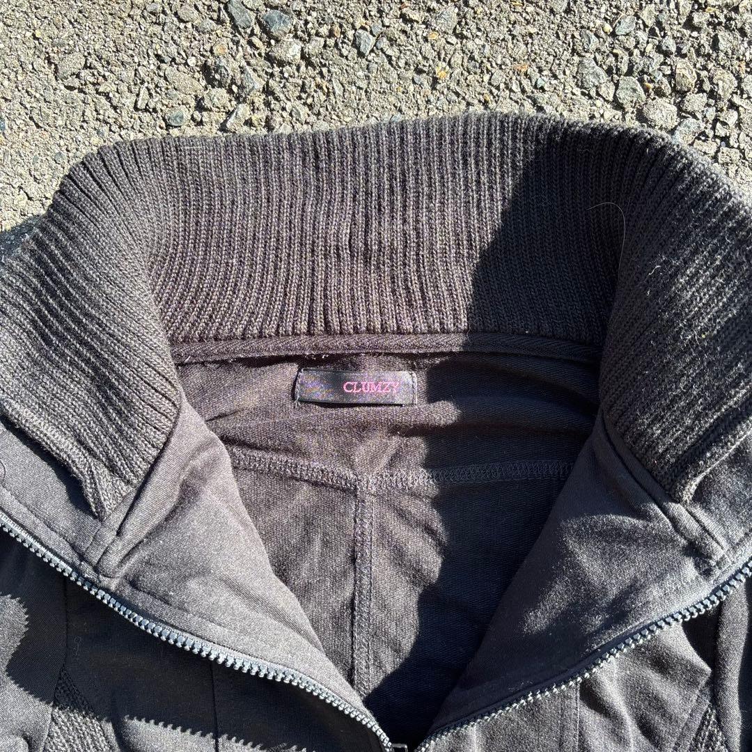 00s archive ギミック　ダブルジップニット　Y2K ダークウェア