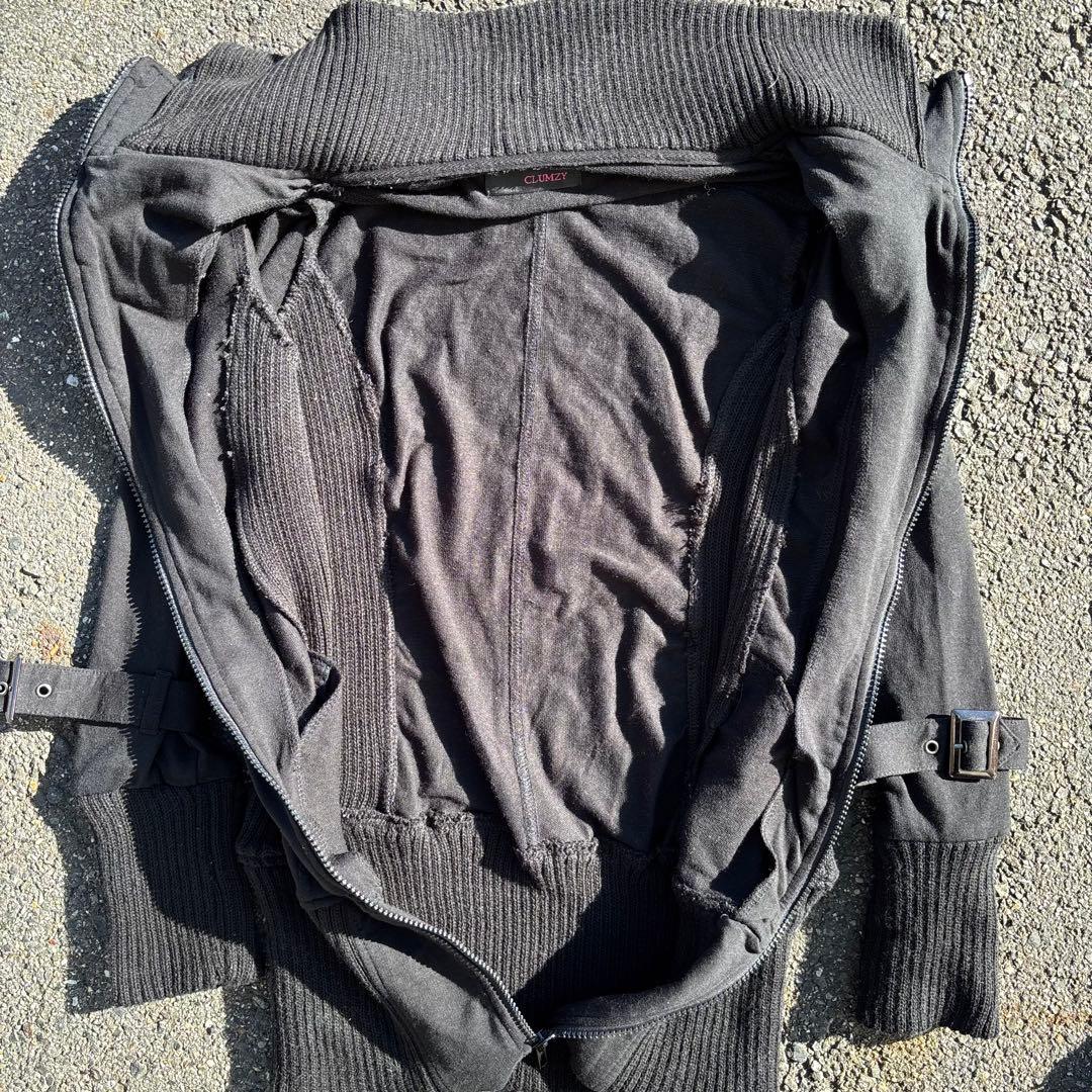 00s archive ギミック　ダブルジップニット　Y2K ダークウェア