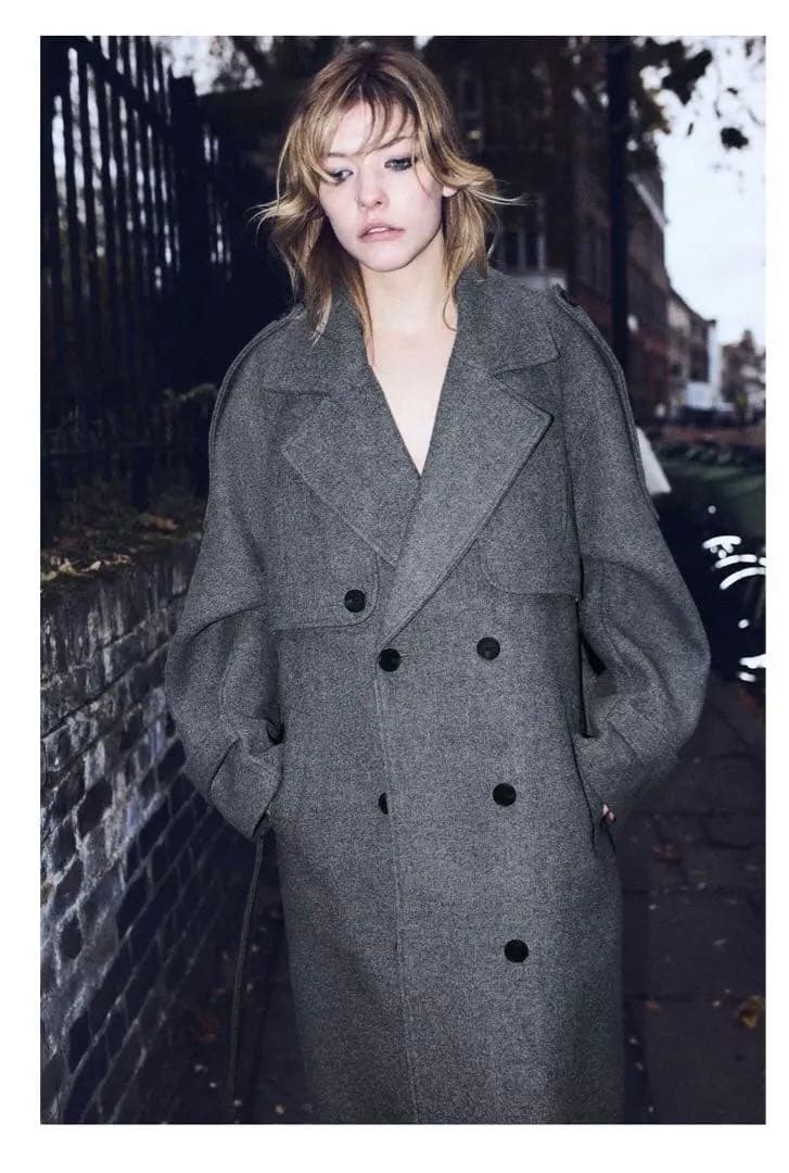 ZARA ダブルブレストコート ベルトとループ付き　M