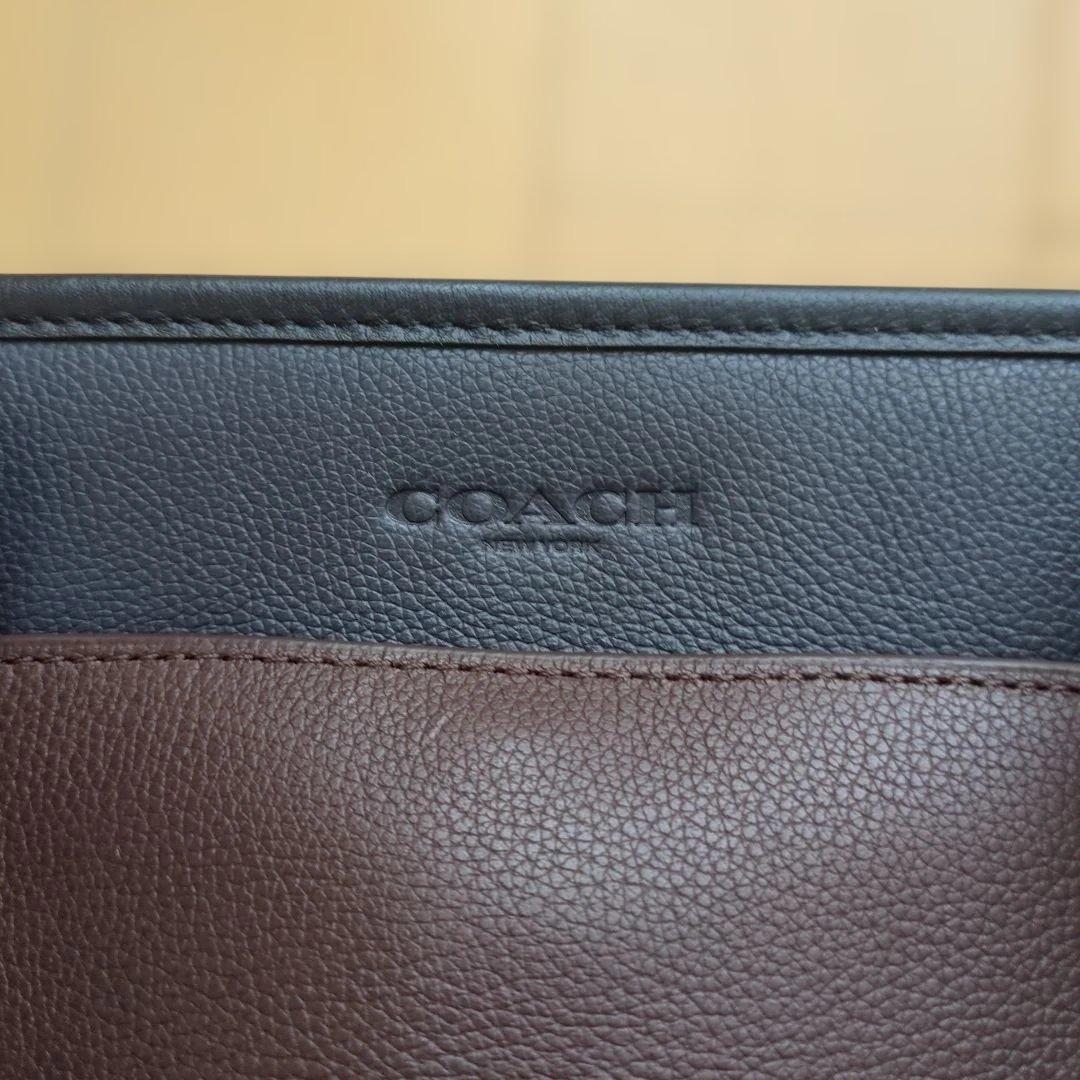 COACH ブラウン ネイビー ショルダーバッグ