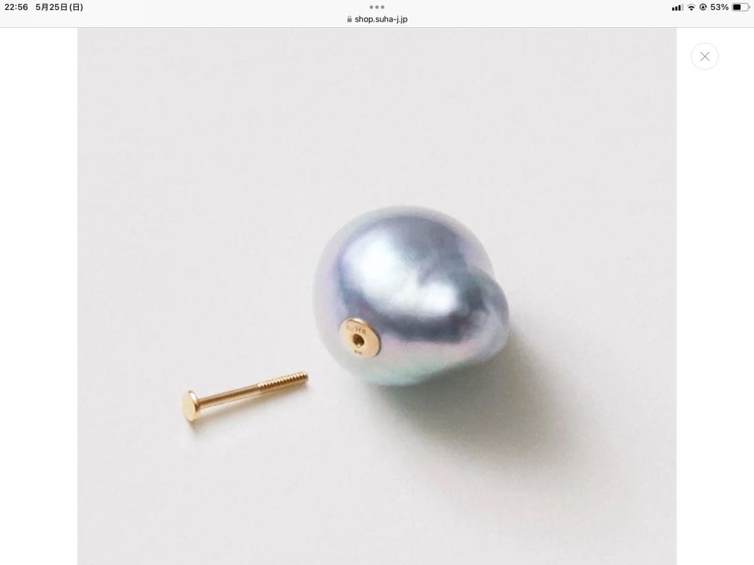 su Ha ピアス　“daughter” 真珠のシングルピアス /セミラウンド