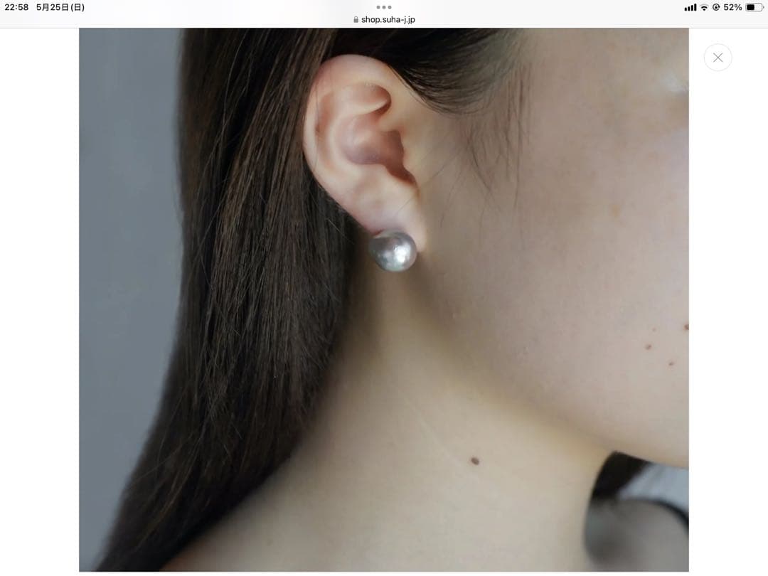 su Ha ピアス　“daughter” 真珠のシングルピアス /セミラウンド