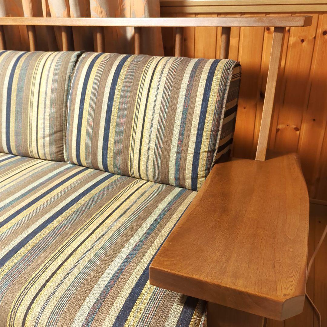 【8月末まで】天然木製フレームソファ 3人がけ