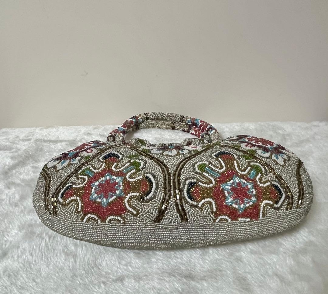 柏ビーズ　和装バッグ パーティーバッグ ハンドバッグ ビーズバッグ 2点セット