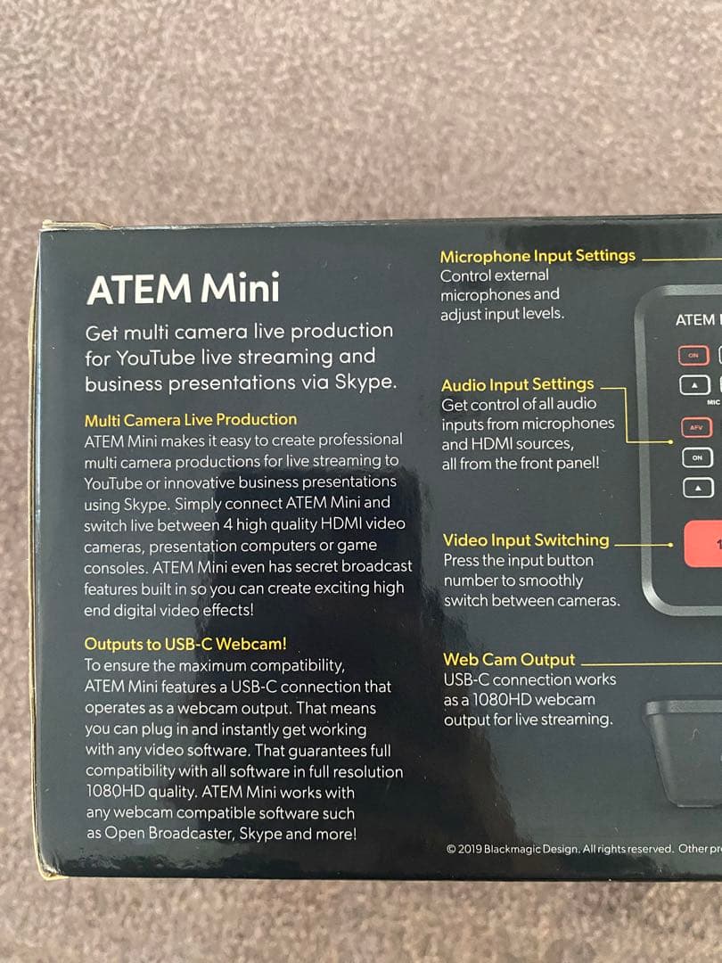 新品未使用　ビデオスイッチャー　ATEM Mini ブラックマジックデザイン