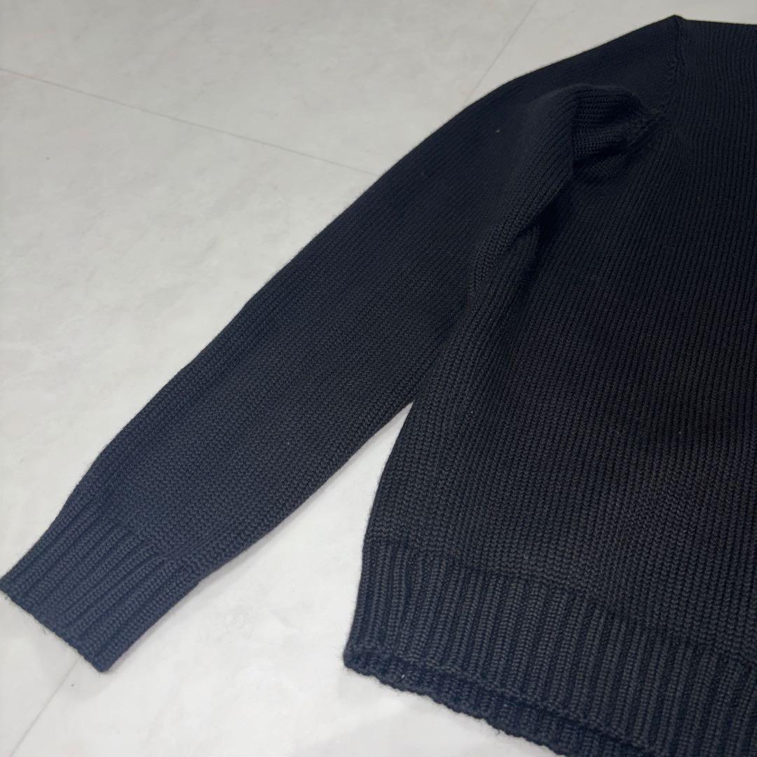 【美品】ZANONE ザノーネ 5ゲージ クルーネックニット ブラック 44