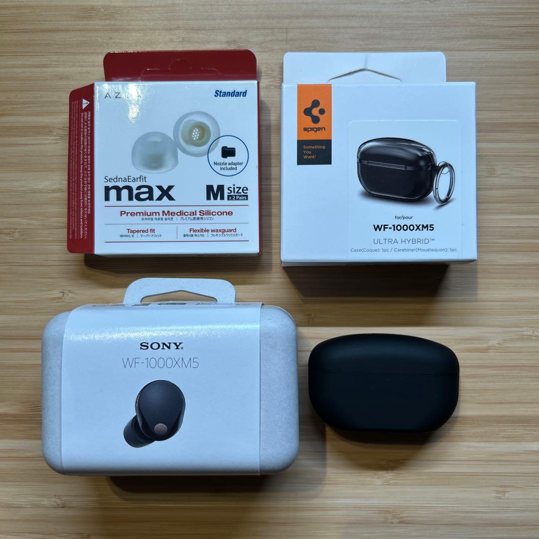 SONY WF-1000XM5 本体 + ケース+ イヤーピース AZLA