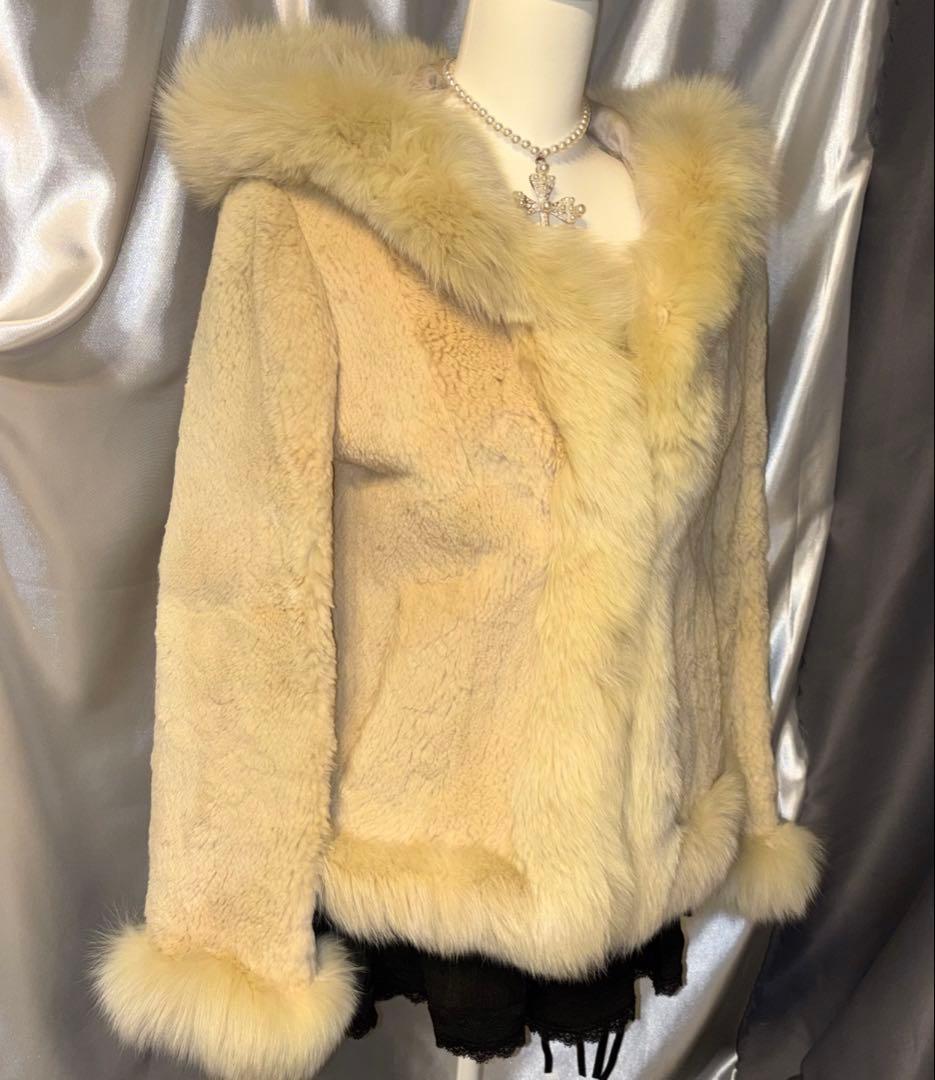 リアルファージャケット Y2k 平成ギャル グランジ ラビットファーコート