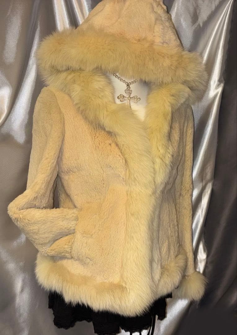 リアルファージャケット Y2k 平成ギャル グランジ ラビットファーコート