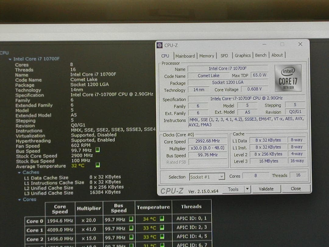 ジャンクCPU　Core i7 10700F LGA1200