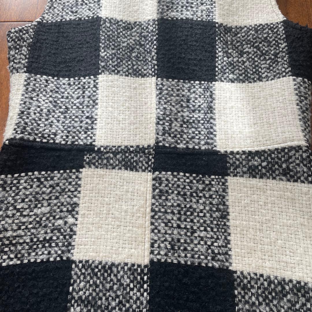 sheller シェリエ ジップアップ チェック ツィード ワンピース