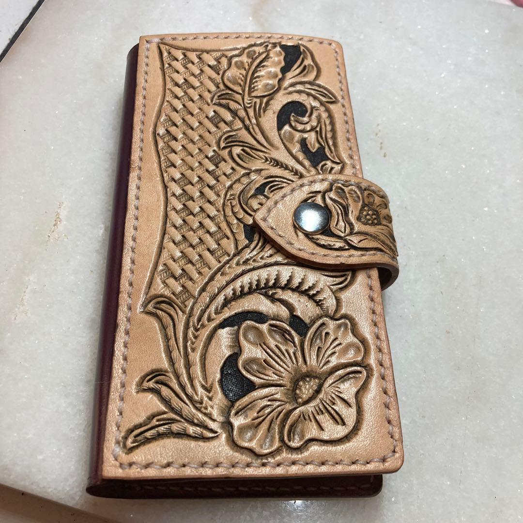 iPhoneSE 第2/第3世代　手帳型携帯ケース　レザーカービング 確認用