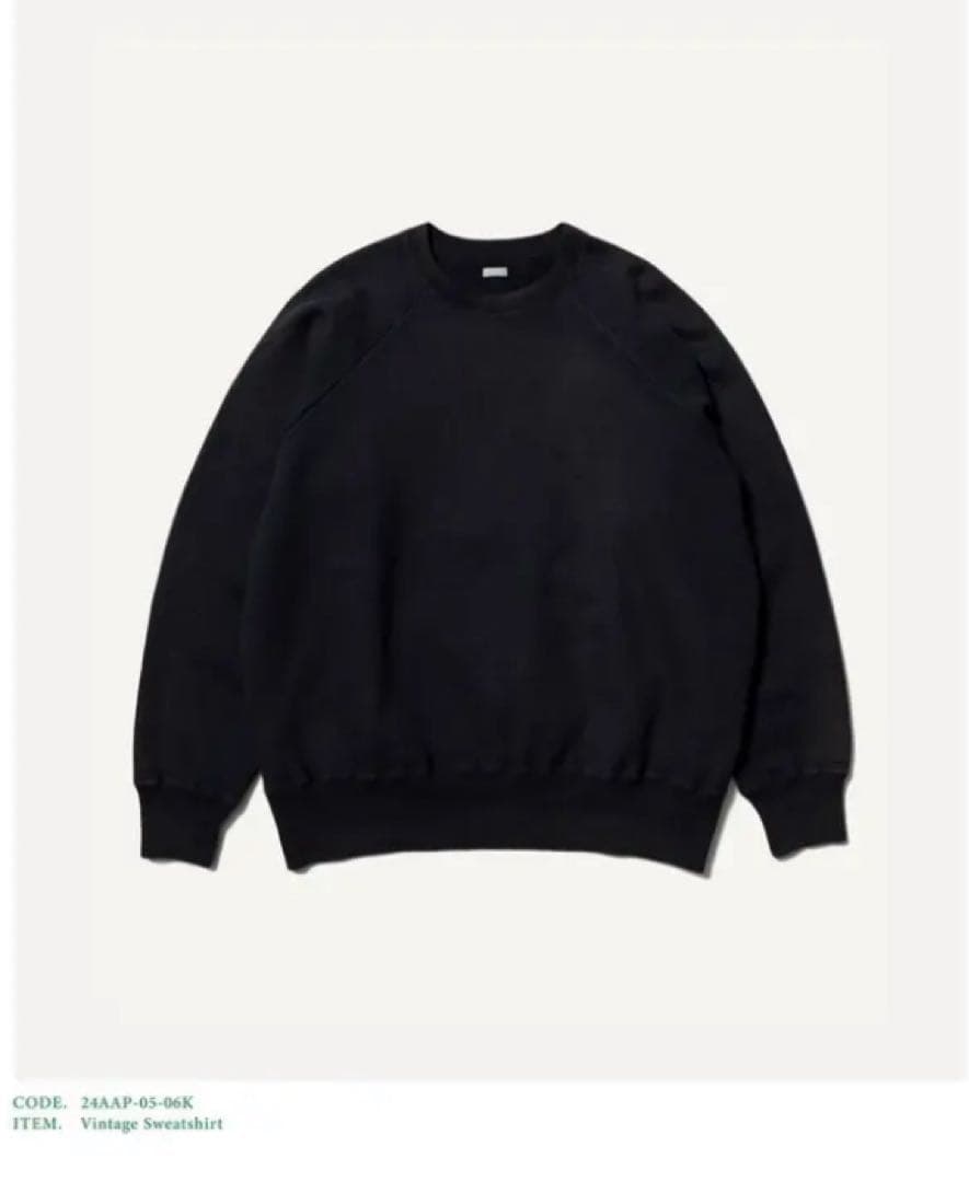 トップス a.presse 24AW Vintage Sweatshirt BLACK 2