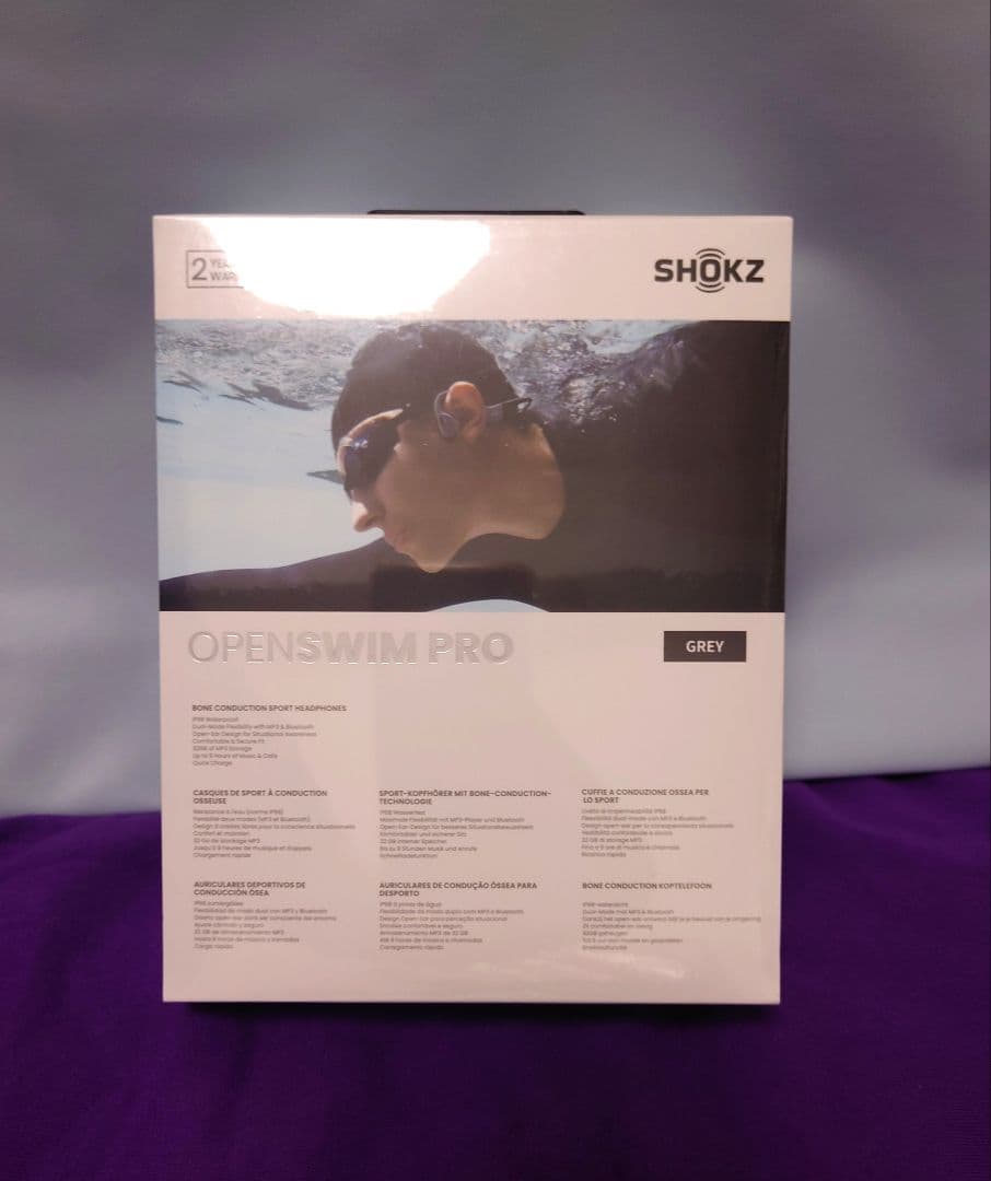 【新品未開封】SHOKZ OpenSwim Pro グレー 骨伝導ヘッドホン