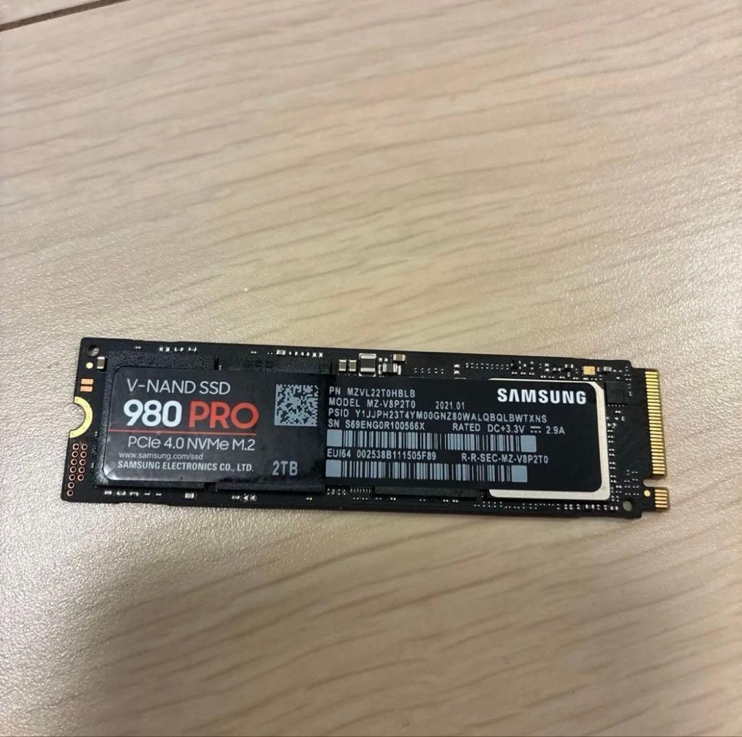 【△動作確認済み】Samsung 980 PRO 2TB 正常値62%管理番号2