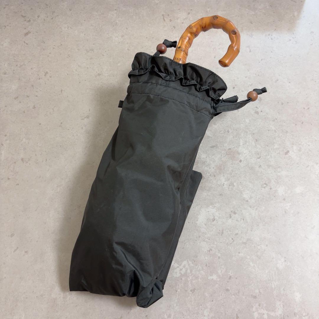 【YUKIさん専用】芦屋 ロサブラン フリル付き黒折りたたみ傘 日傘 晴雨兼用