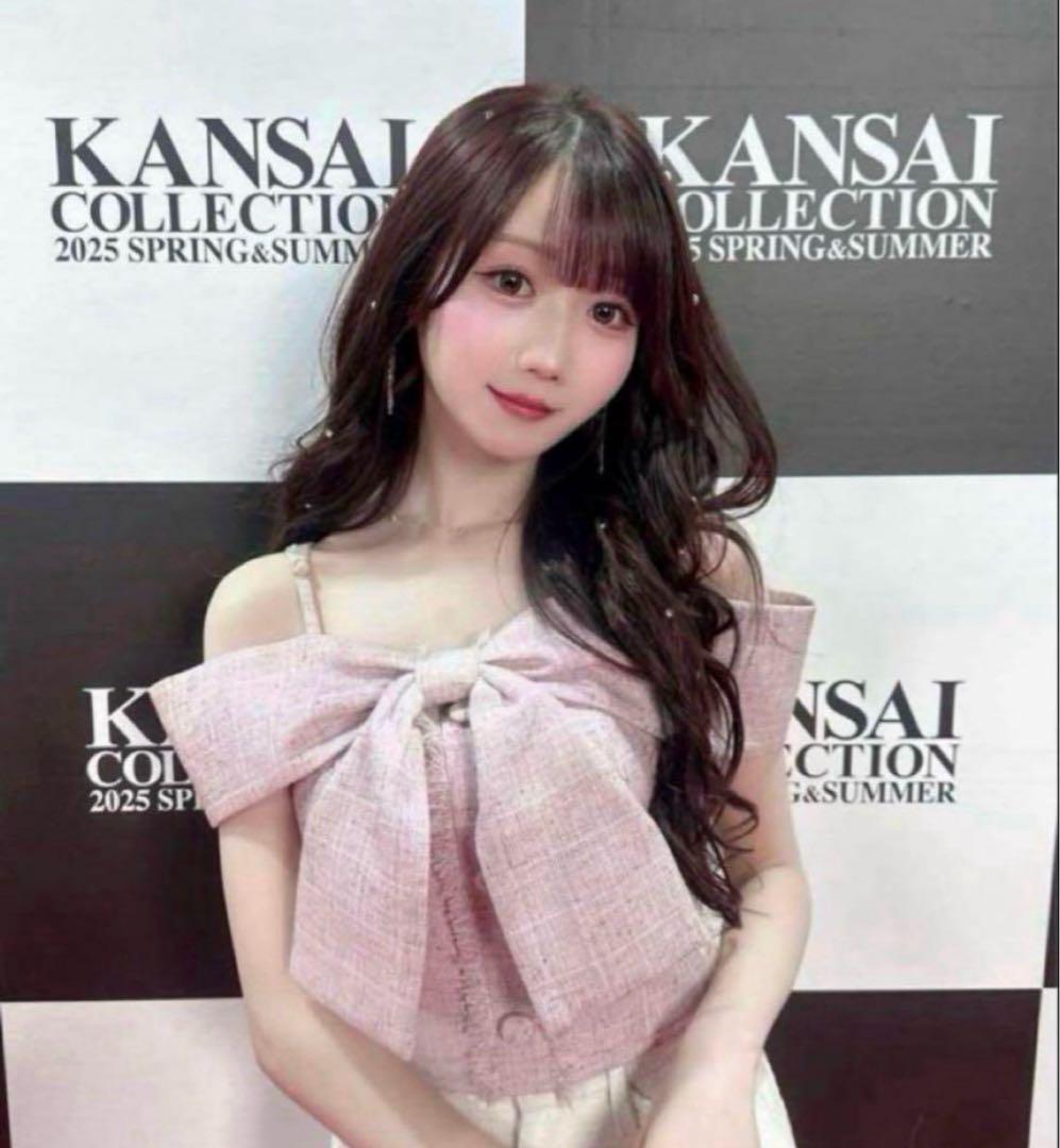 LIP SERVICE ツイードリボンオフショルトップス ピンク