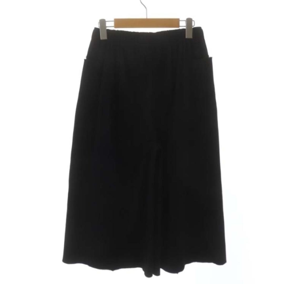 ミーイッセイミヤケ プリーツ クロップドワイドパンツ カットオフ 黒 ブラック