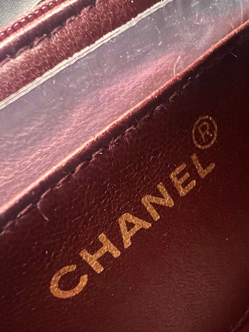 鑑定済CHANEL マトラッセ ラム チェーンショルダー ブラック ゴールド金具