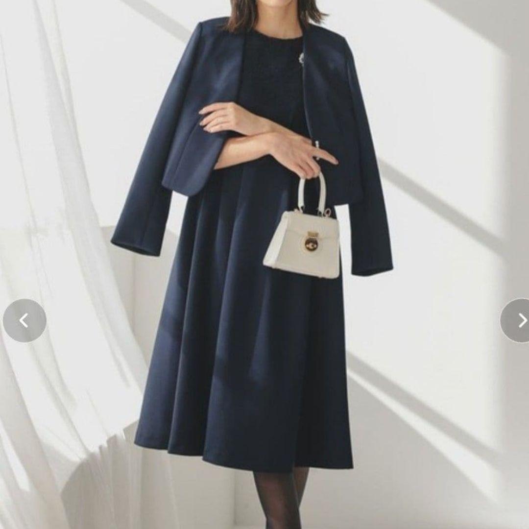 本日限定価格 フォーマル ママスーツ ワンピース ドレス ネイビー 卒業式