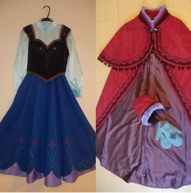 シークレットハニー ディズニー アナ雪 雪山 ドレス＆ケープ帽子手袋 コスプレ