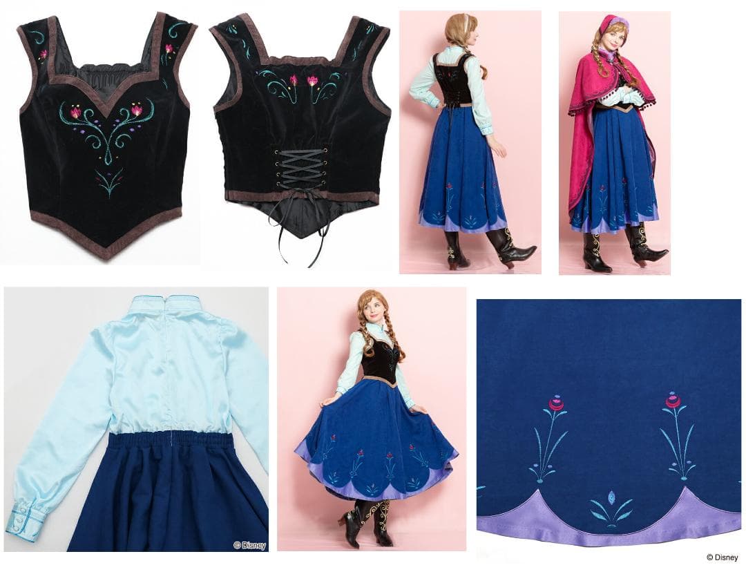 シークレットハニー ディズニー アナ雪 雪山 ドレス＆ケープ帽子手袋 コスプレ