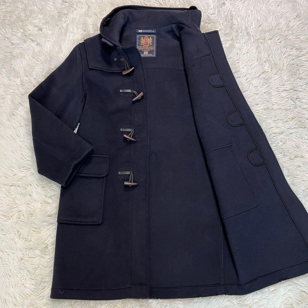 英国製✨グローバーオール ダッフルコート ネイビー　フード付　L相当