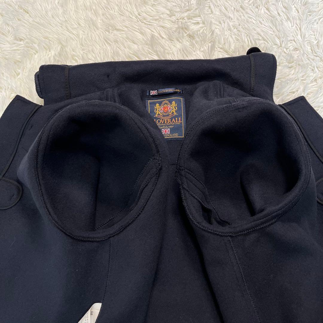 英国製✨グローバーオール ダッフルコート ネイビー　フード付　L相当