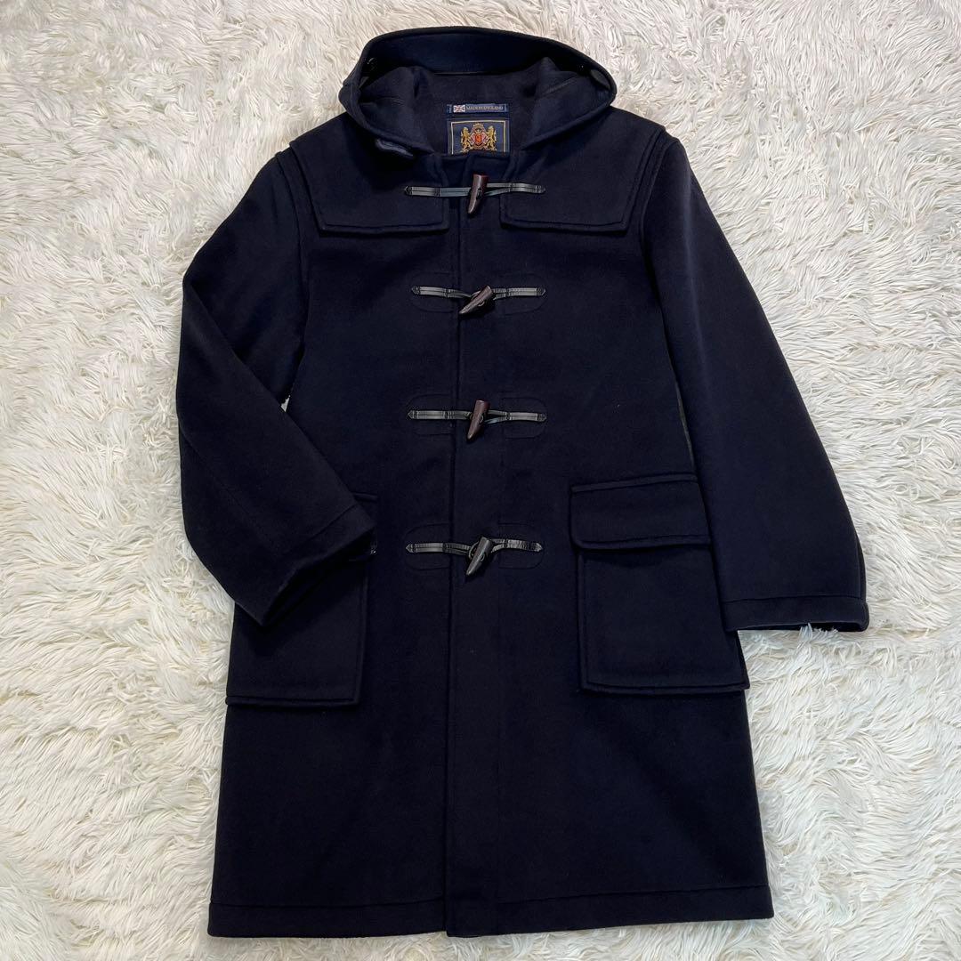英国製✨グローバーオール ダッフルコート ネイビー　フード付　L相当