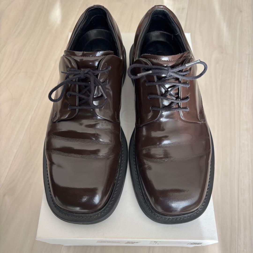 COS スクエアトゥ ダービーシューズ ダークブラウン 41