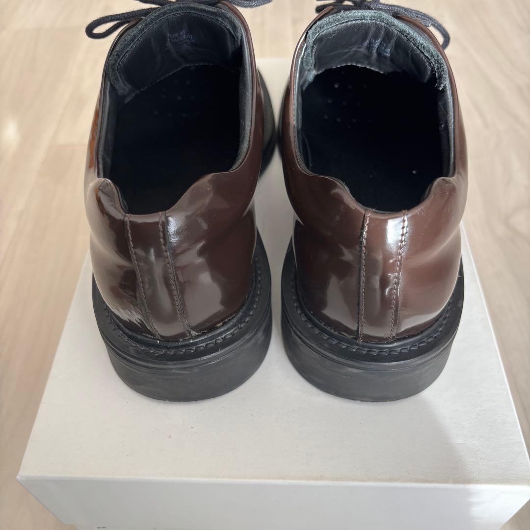 COS スクエアトゥ ダービーシューズ ダークブラウン 41