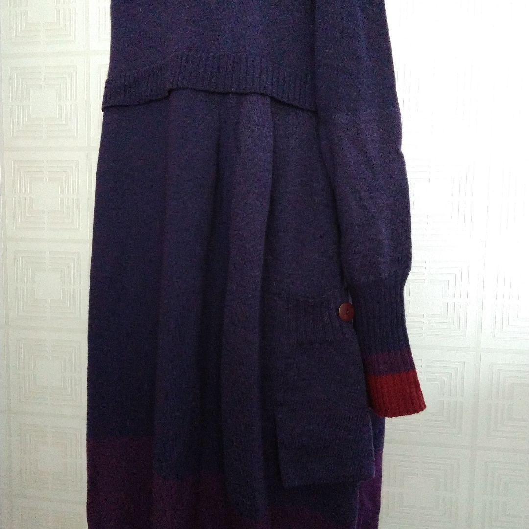 専用/センソユニコmic ★紫色 ハイネック ニットワンピース美品
