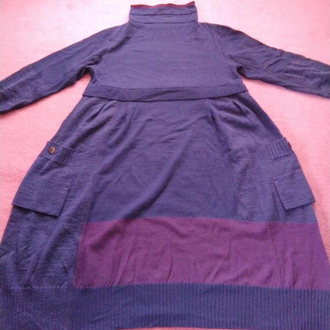 専用/センソユニコmic ★紫色 ハイネック ニットワンピース美品