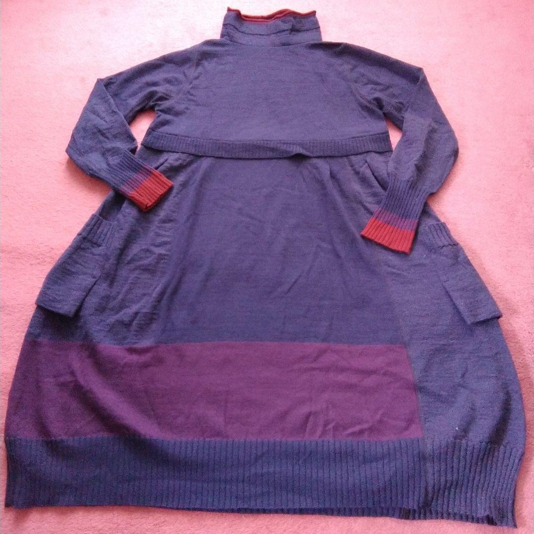 専用/センソユニコmic ★紫色 ハイネック ニットワンピース美品
