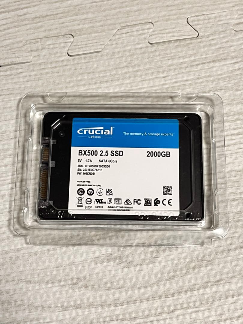 Crucial BX500 2.5インチ SSD 2000GB