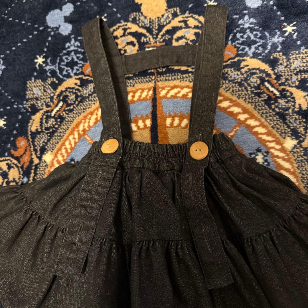 wonny ribbon ブラックデニム　Sサイズ