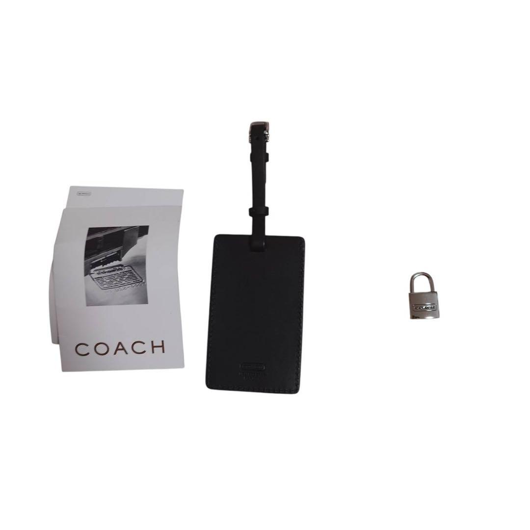 COACH ナイロン×レザー 大容量 ボストンバッグ ネイビー 鍵付き