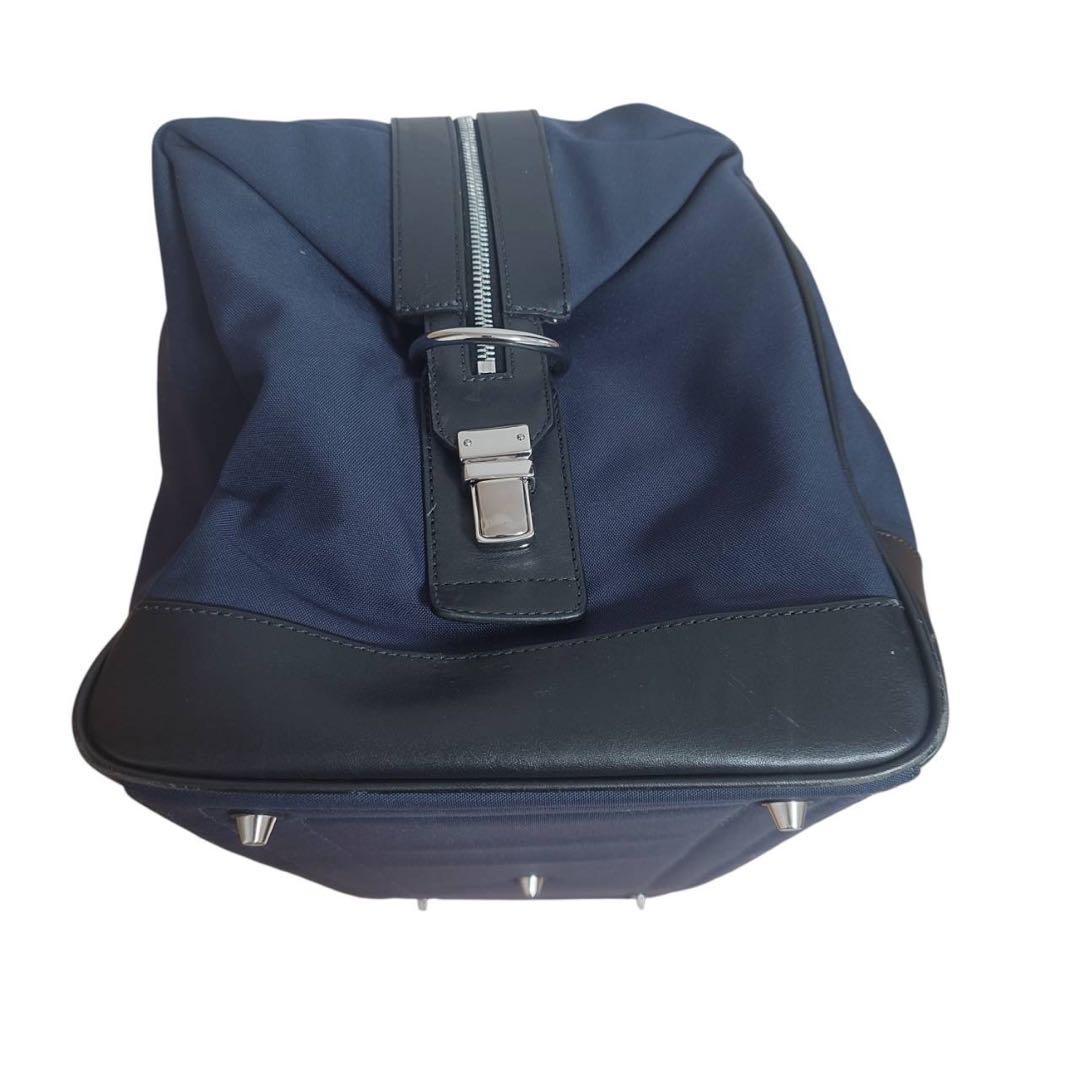 COACH ナイロン×レザー 大容量 ボストンバッグ ネイビー 鍵付き