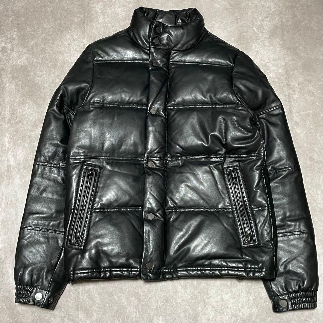 グリーンレーベルリラクシング （M） ダウンジャケット　シープレザー　肉厚　黒