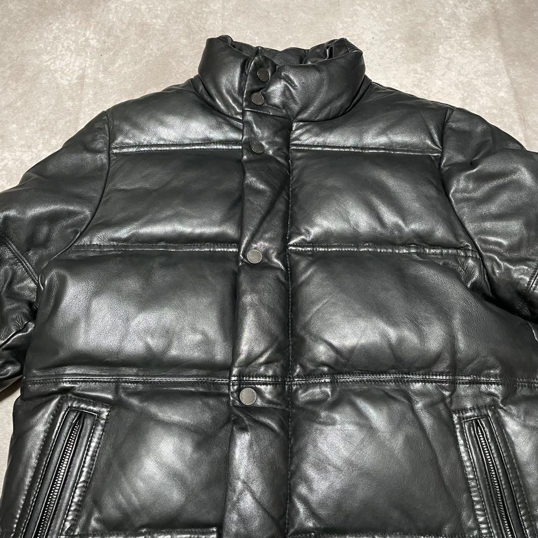 グリーンレーベルリラクシング （M） ダウンジャケット　シープレザー　肉厚　黒