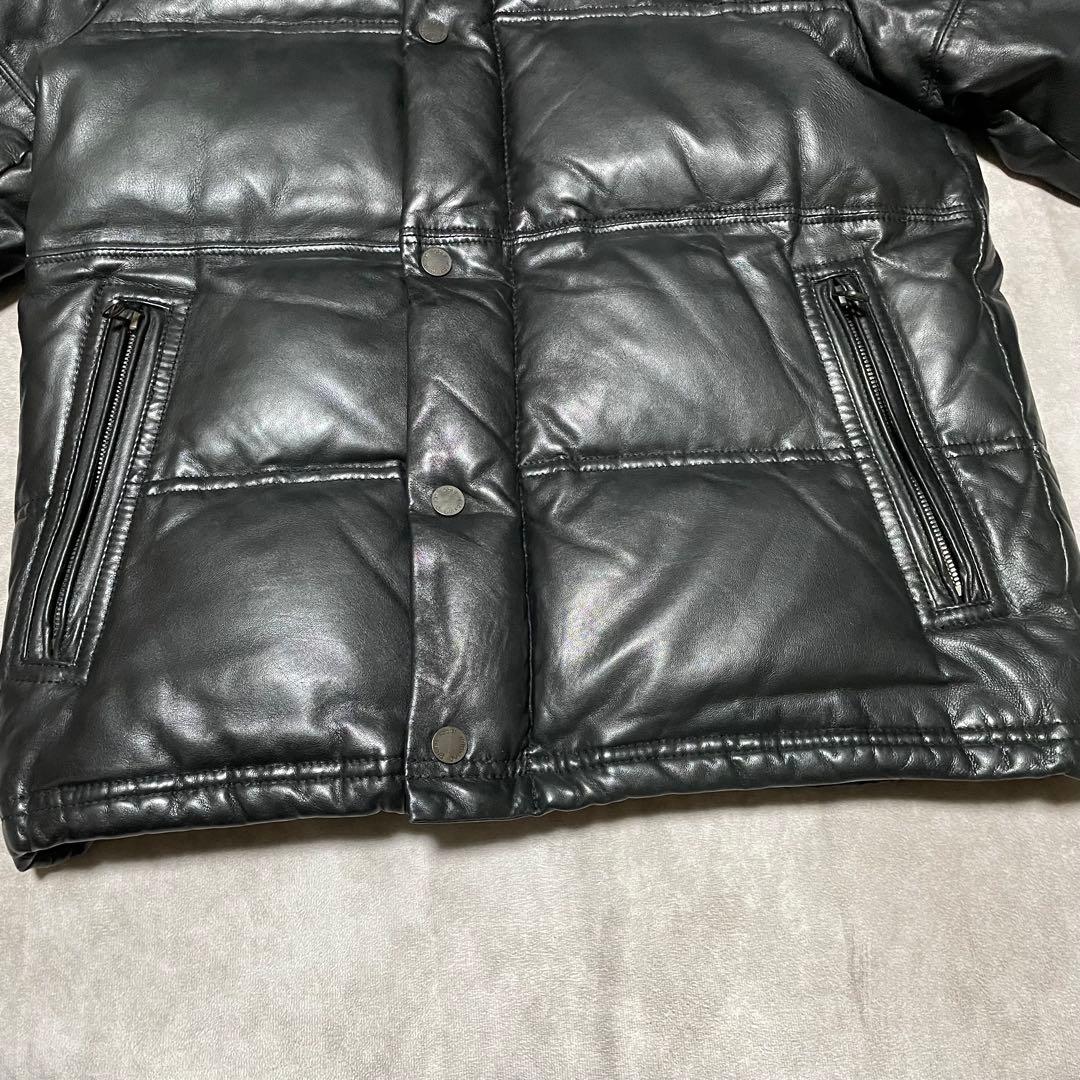 グリーンレーベルリラクシング （M） ダウンジャケット　シープレザー　肉厚　黒