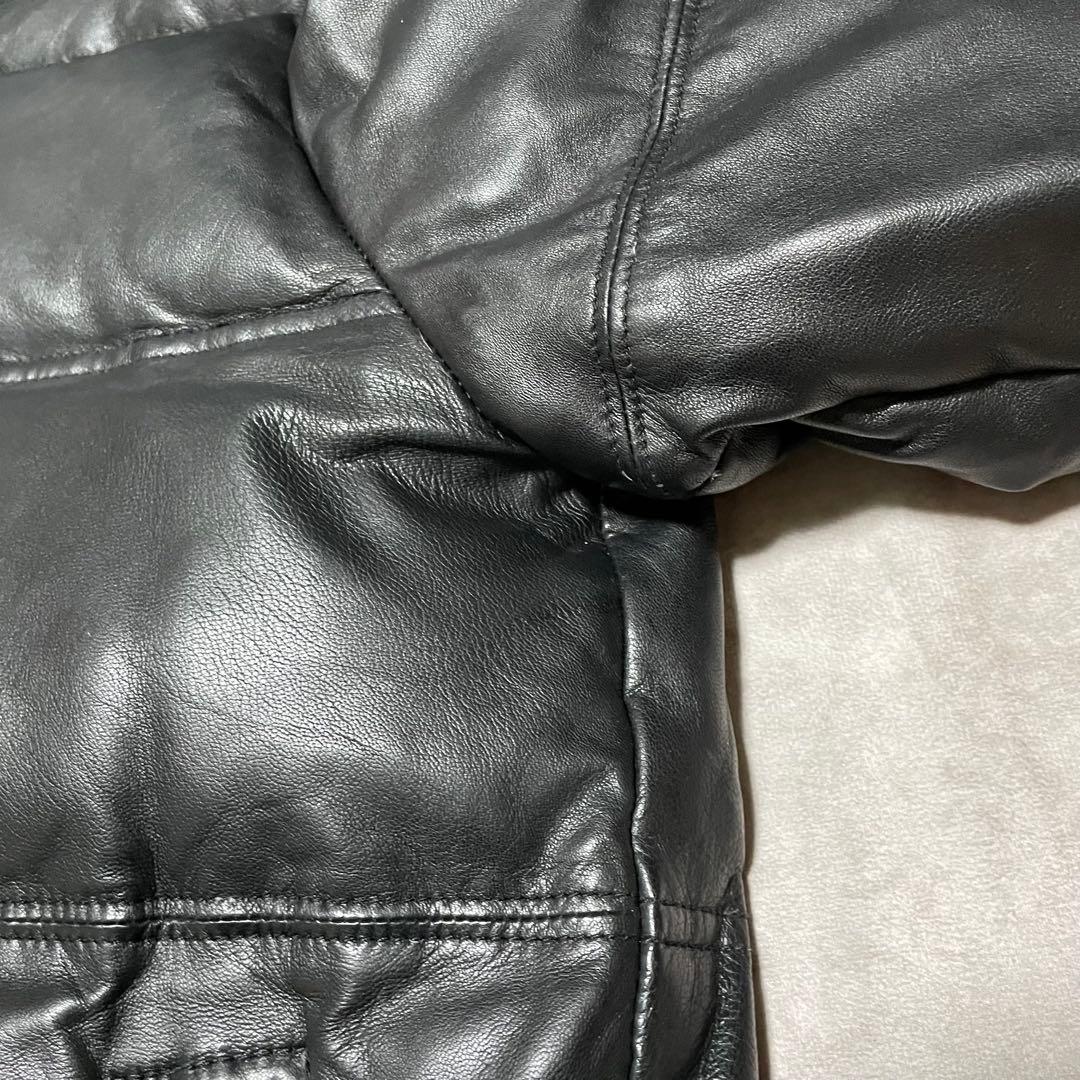 グリーンレーベルリラクシング （M） ダウンジャケット　シープレザー　肉厚　黒
